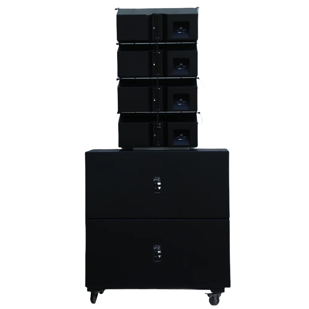 DBK Passive Full Range 10 Inch Line Array Speakers with 18 Inch Powered Subwoofer Audio Sound PA Speaker System for Church Event