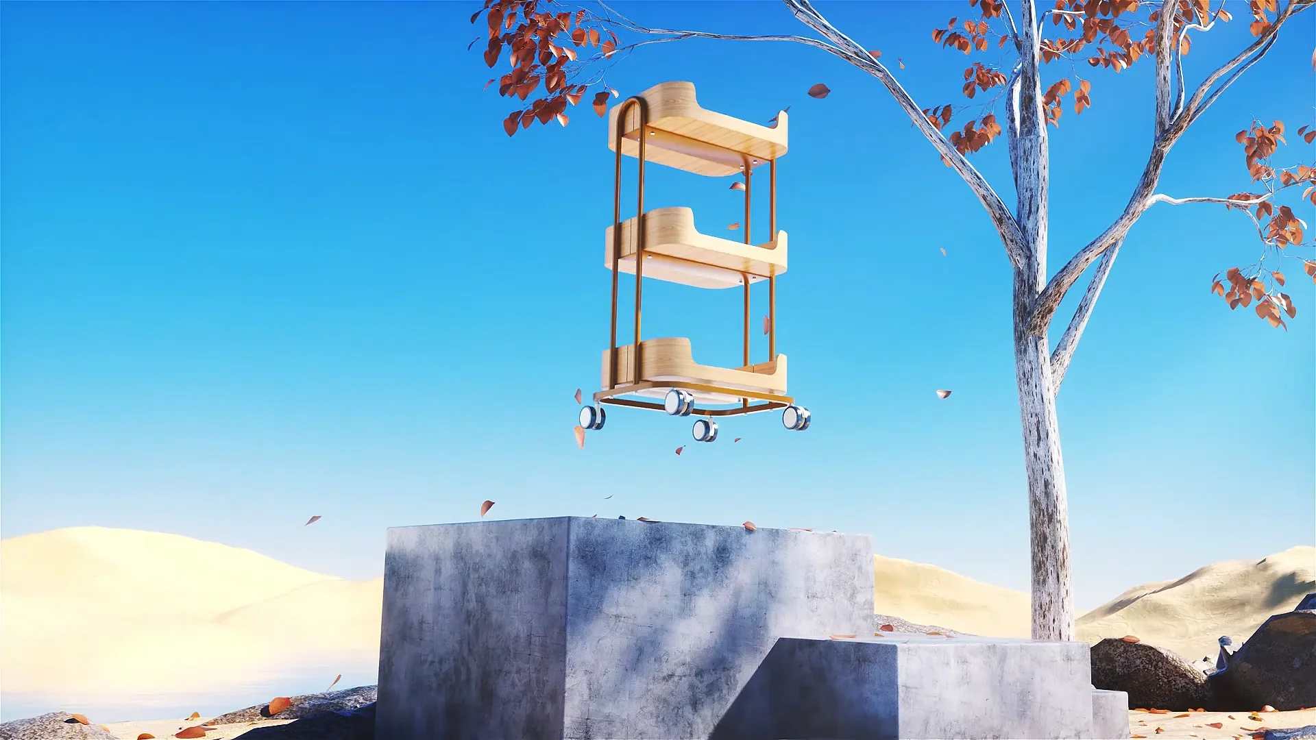 3tier Rolling Salon Furniture Beauty Salon Trolley Cart Movable