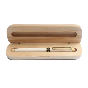 Recycled ECO Friendly Wood Roller Pen in Wood Maple Box with Custom Logo
