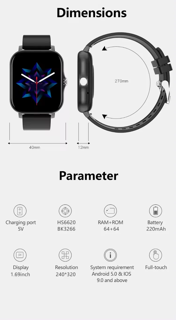 2024 New Arrival Y13 Full Screen Touch Fitness Tracker Call Online Intelligent Ios Android Sports Fashion Women Smart Watch