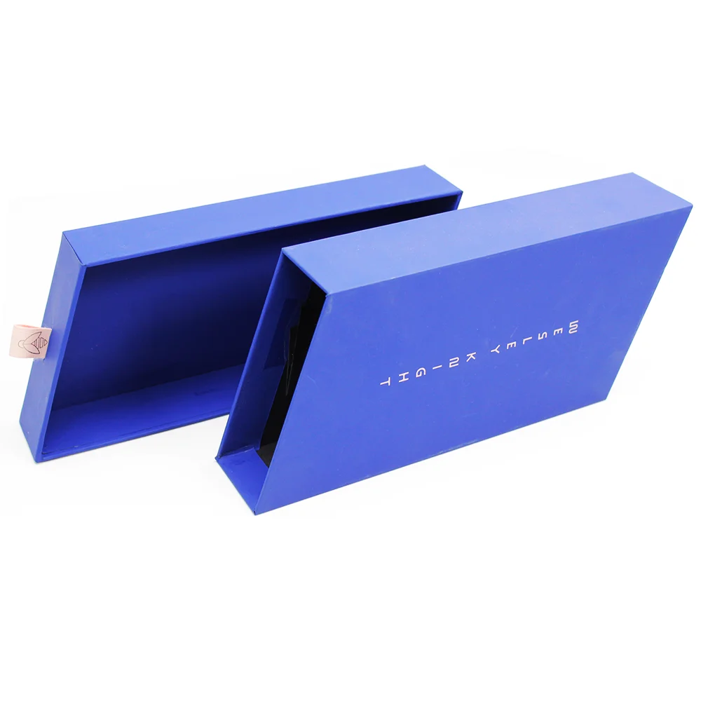 Luxury Custom Printing Hard Rigid Cardboard Sliding Box Gift Sleeve Drawer Box Packaging With Ribbon Rope factory