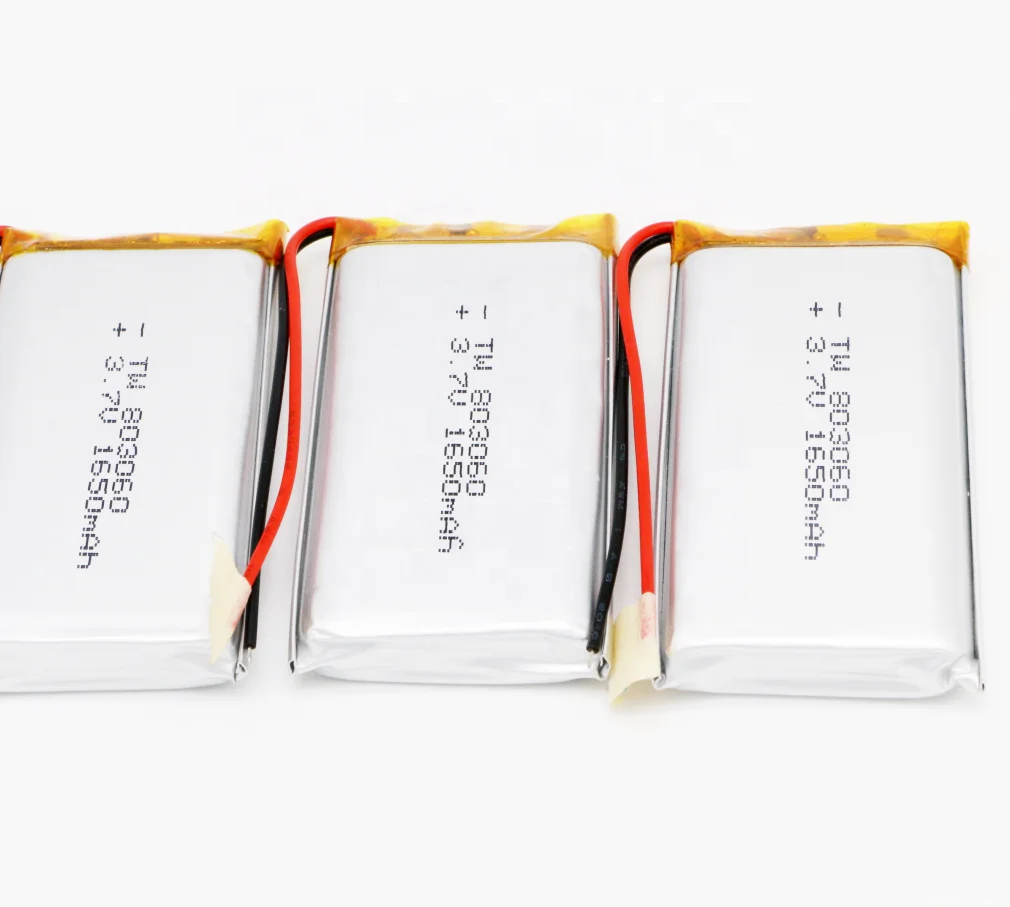 High Quality Rechargeable 803060 Lithium Li-ion Polymer 3.7v 1650mah Lipo Cell Battery