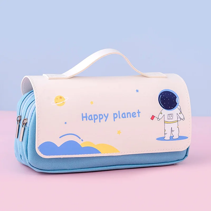 Multifunction High Quality Student Big Capacity School Kids Pouch Box Astronaut Pencil case