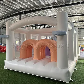 Customized white new commercial PVC white obstacle course inflatable suitable for kids soft play party