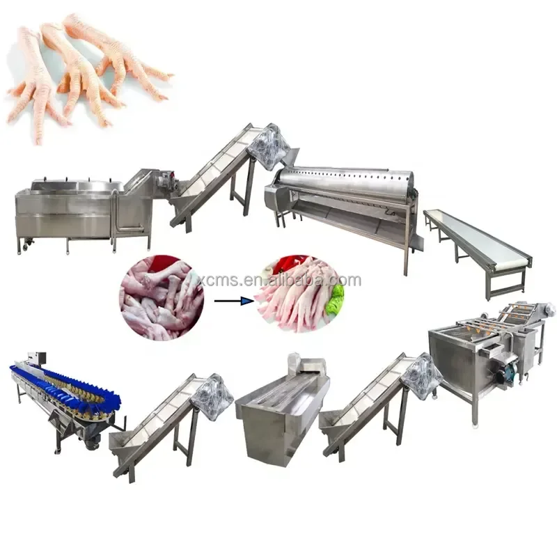 Mingshun Hot Sale Poultry Duck Chicken Feet Paws Cleaning Cutting Processing Machine Chicken Feet Paws Skin Peeler