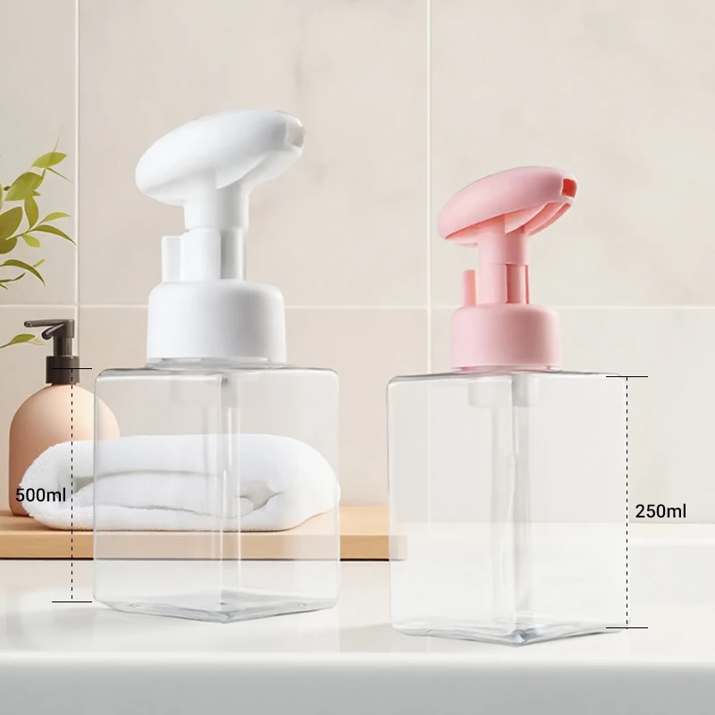 Wholesale Custom Eco Friendly Transparent Pump Bottle for Hand Wash Lotion High Quality PET Smooth Dispenser