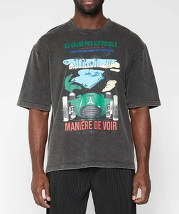 Custom Streetwear  Printed Men's Short Sleeve T-shirts Washed 100% Cotton Heavyweight Vintage T Shirt