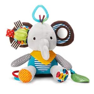EPT New Baby Bed Teether Rattle Stroller Stuffed Elephant Hanging Plush Toy Baby Activity and Teething Toy