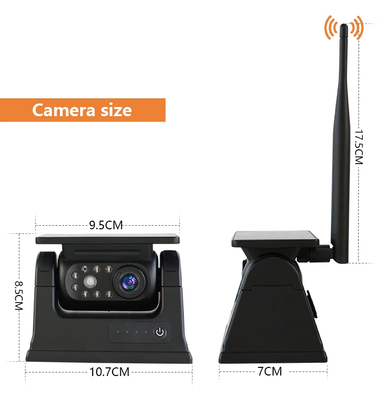 Factory Supply Private Model for IOS Android Wireless 9600mah Battery Rechargeable Magnetic Truck Van Rear View Camera