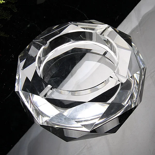 Factory Custom Crystal Hand Cut Glass Ashtray Crystal Pipe Ashtrays Engraved Crystal Ashtray with Customized Design