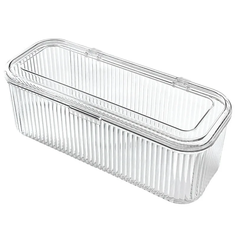 Hot Sale Eco-Friendly Modern Transparent Plastic Cosmetic Pen Holder Storage Box Single Tier Multifunctional Student Organizer