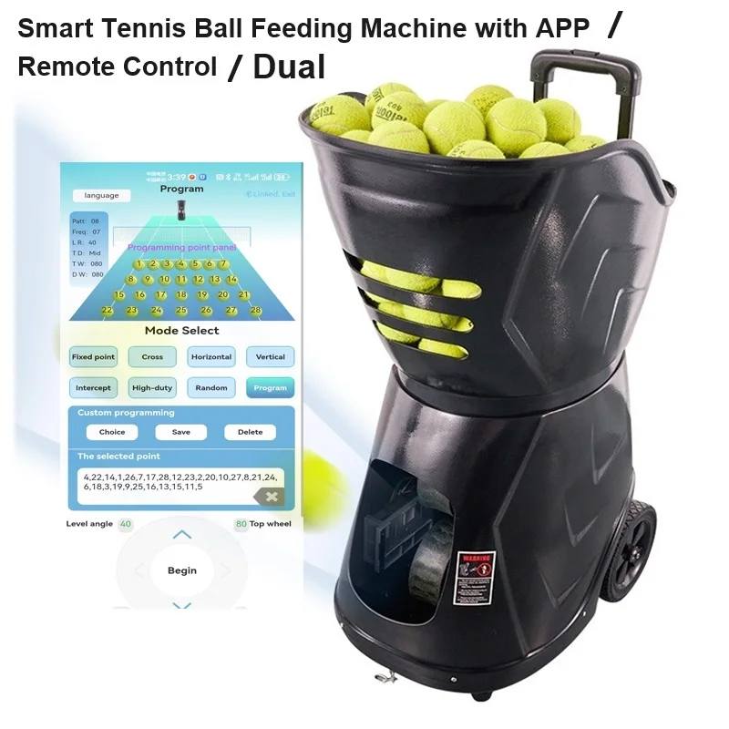 Low moq customs Practice Tennis Padel Ball Machine For Playing And Training App And Remote Control factory