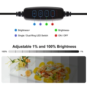 PULUZ 30cm Photography Led Ring Lightbox Photo Studio Shooting Tent Black Box 6 Color Backdrops detail image