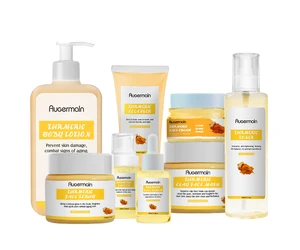 Private Label Whitening Organic Turmeric Extract Zedoary Turmeric Mud Face Oil Cream Clay Mask Skin Care Sets (new) Products Set