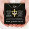 Collar de oro + caja de regalo con tarjeta
