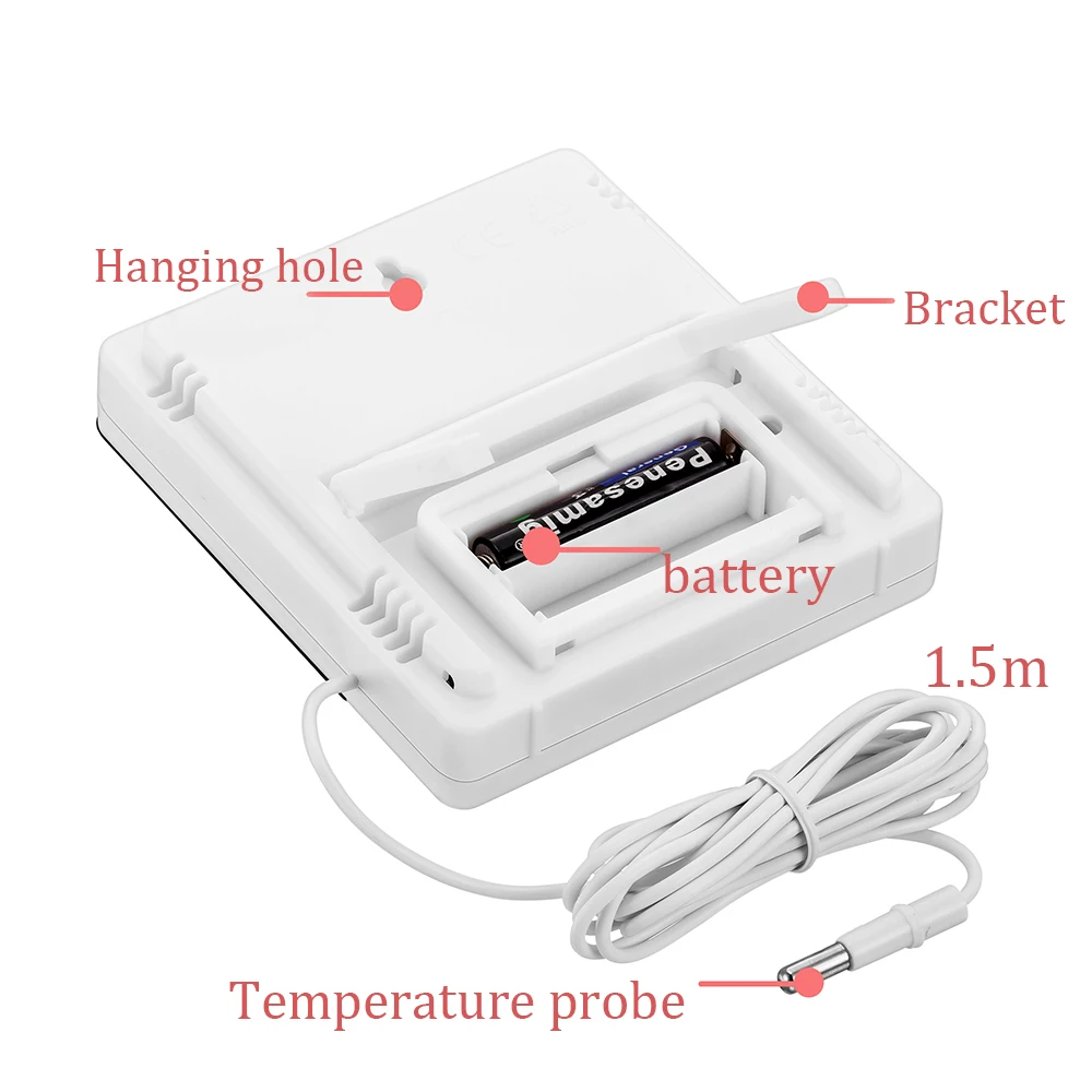 HTC-2A Digital Temperature and Humidity Meter with Clock and Alarm