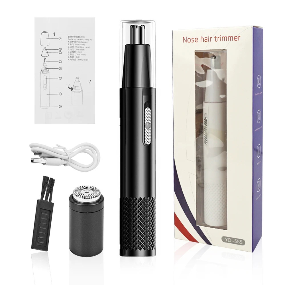 2 In 1 Electric Nose Trimmer Portable Nose Hair Trimming Instrument