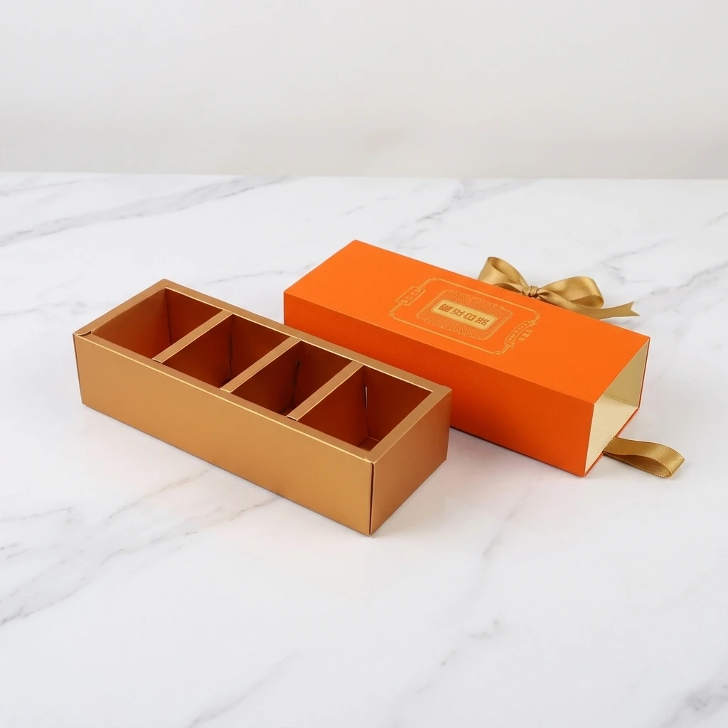 Scatola personalizzata in carta bianca prodotta in fabbrica, pieghevole, con cassetto speciale in carta, pratica per il trasporto: scatola per confezionamento di cioccolatini