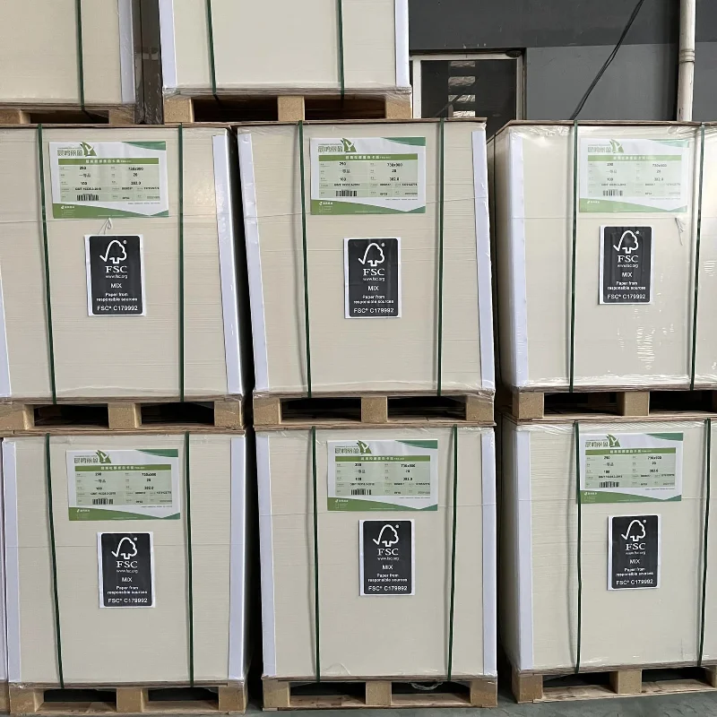 High Quality White Cardboard Paper GC1 Foodgrade 190g C1s Ivory Board for Making Hamburger Boxes
