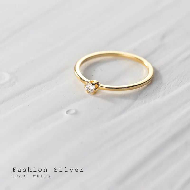 Anello Eternity In Argento 925 Placcato Oro 14K - Con Zirconi Per Donne, Design Semplice E Impilabile - Foto 9
