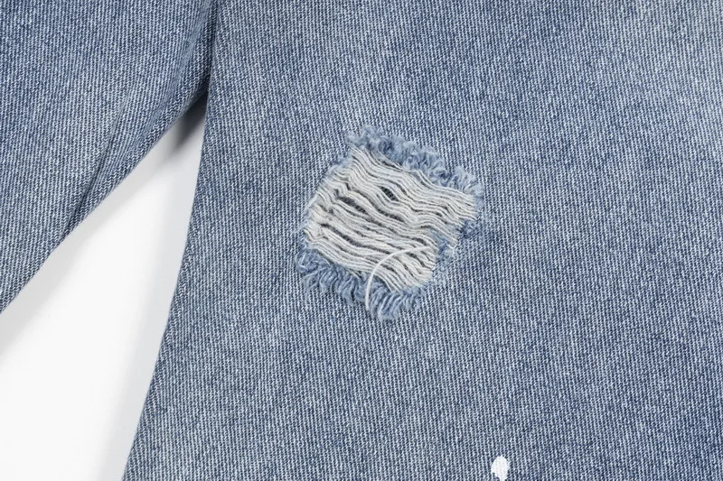 Custom Flare Slim-fit Distressed Jeans Fashion Patchwork Denim Jeans Men's Wide Leg Pants