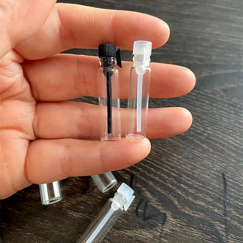 1ml 2ml 3ml Glass Mini Vial Sample Perfume Bottle Essential Oil Bottle Perfume Tube with Plastic Stopper