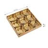 Gold   -- 9 pcs Square  set with wooden tray