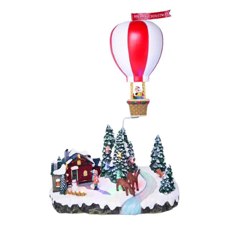 Battery Operated home garden New Design fashion mini resin house factory direct sales Star Christmas resin craft