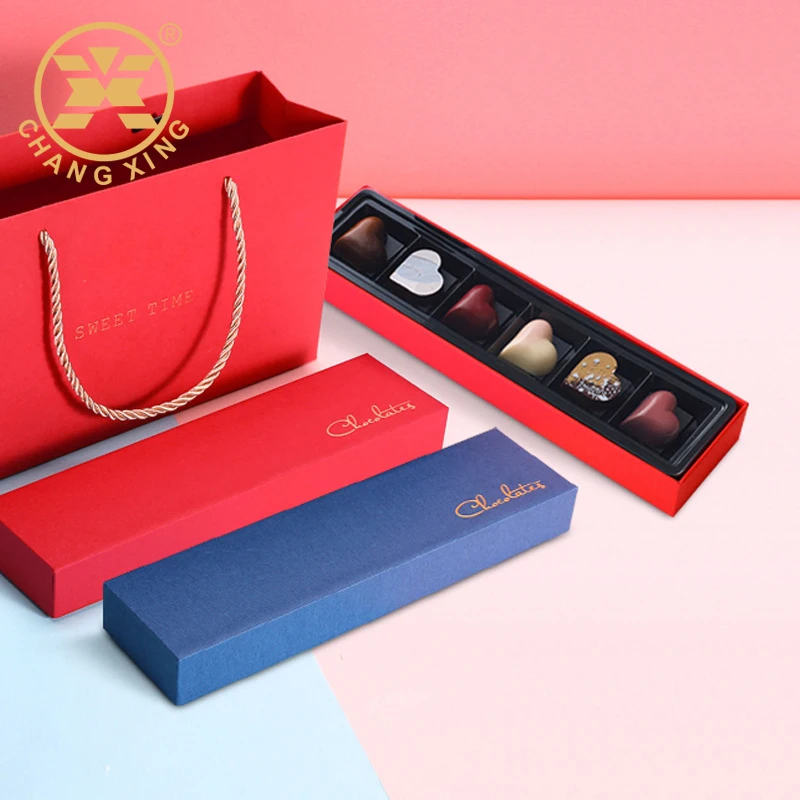 Custom Printed 6/12/18 Grid Chocolate Packaging Box with Gift Bag - 4c Offset Printing & Recyclable Specialty Paper