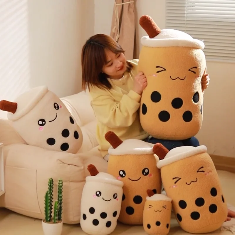Custom Soft 1570cm Bubble Tea Plush Toy Boba Tea Plush Bubble Milk Tea