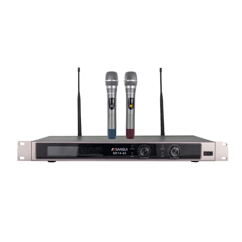 GLXD4 Cheap Price Uhf Dual Channel Handheld Long Range Wireless Microphone Dynamic Karaoke Microphone