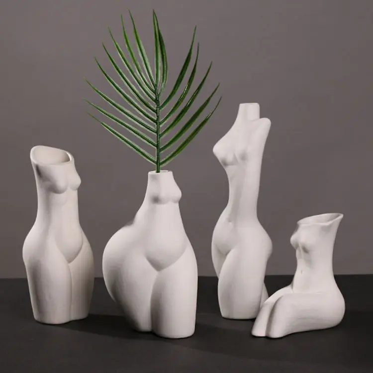 Nude Female Body Vase Ceramic Art Tabletop Flower Pot Nordic Modern Home Decor 