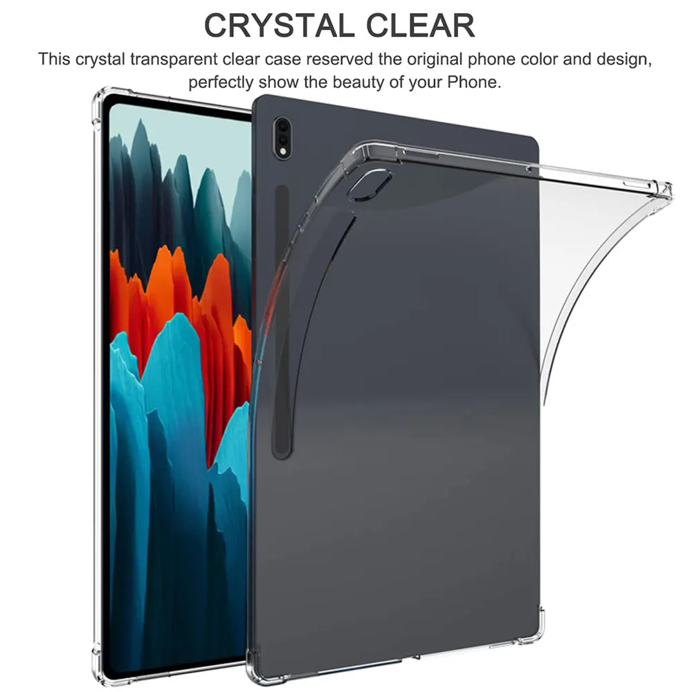 Factory Clear Transparent TPU Tablet Case Soft Anti Drop Protective Cover For Galaxy Tab S8 Plus Laudtec details