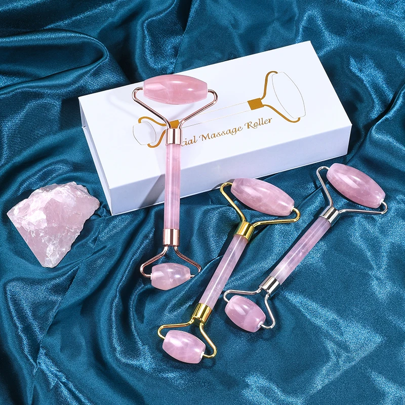 Rodillo Cuarzo Rosa Para El Rostro Rodillo Facial De Piedra De