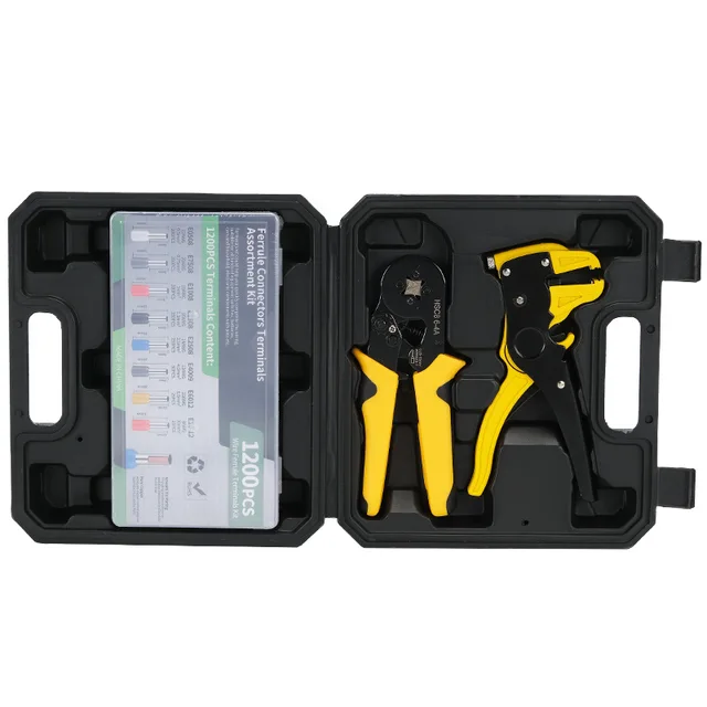 Steel Combination Wiring Tool Set 6-4/6-6/10-6 Drop-Resistant Wire Crimping Stripping Pliers with Cold Pressure Tube Terminal