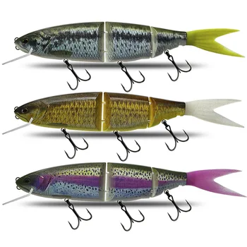 Domestic Large Multi-segment Composite Swim Bait 350mm Three-section Floating Artificial Hard Bait Plastic Hooks Double Tails – Hard Lure – view 3