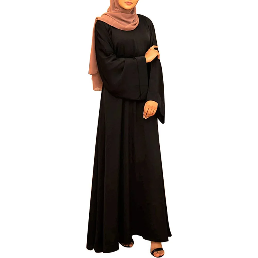 Free Sample Woman's Robe Islam Abayas for Women Loose Muslim Prayer Islamic Clothes With Belt