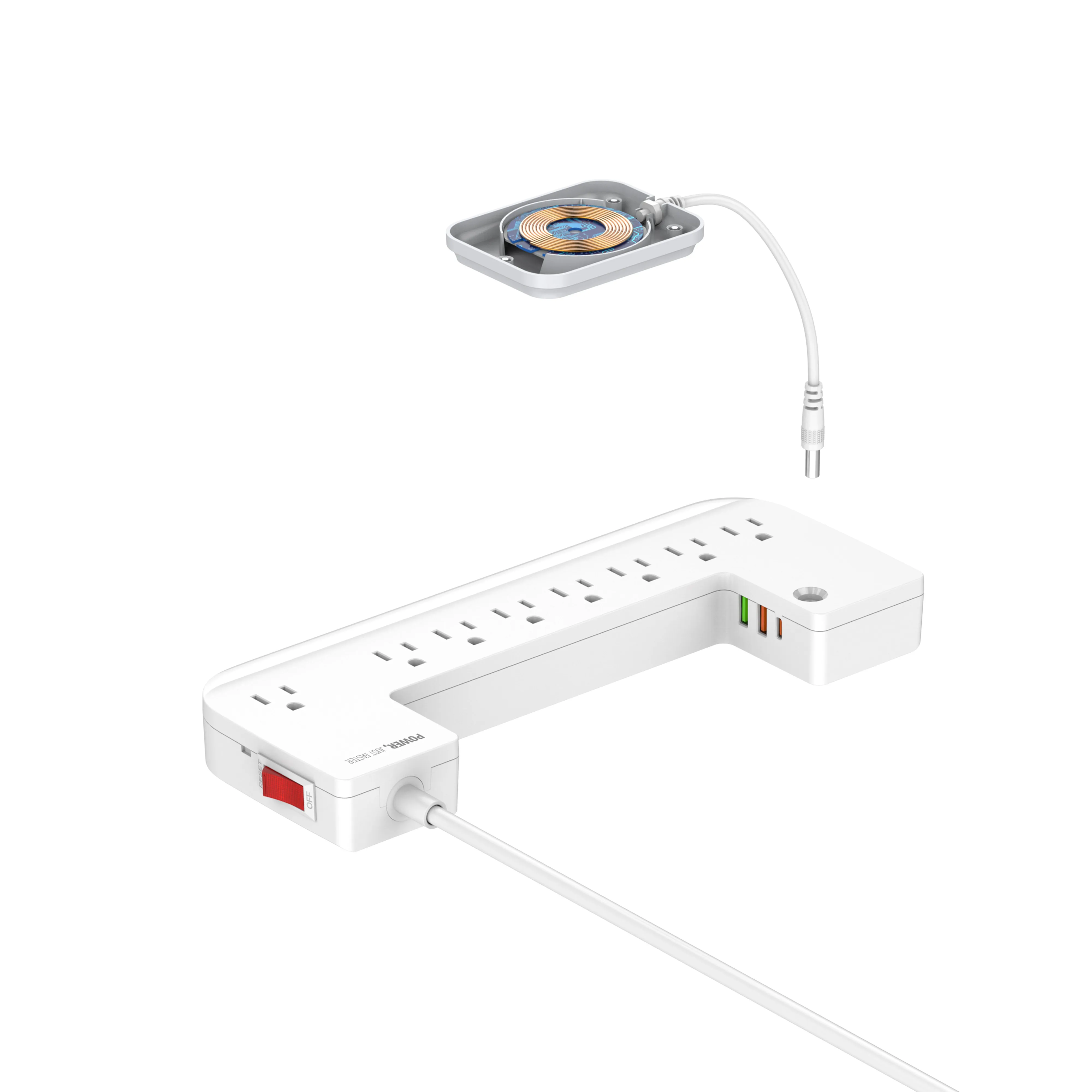 LDNIO SN5311W Management Power Strip Box 5 Port 3 USB  Wireless Charger POWER SOCKET