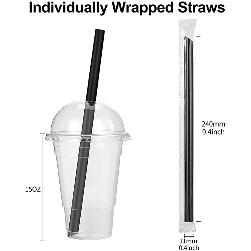 Disposable Individually Plastic Drinking Straws Black Drinking Straws