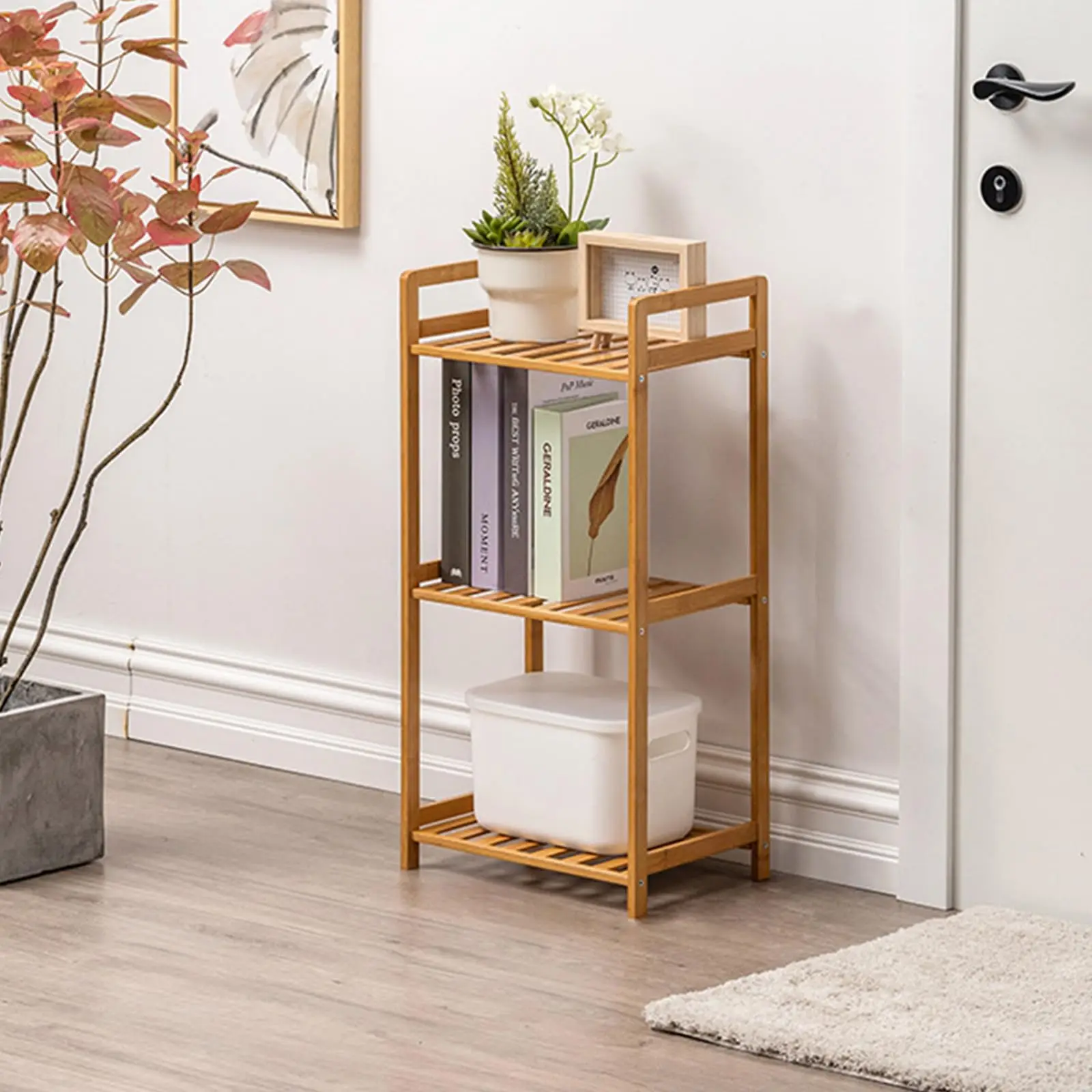 Multifunctional 3-Layer Bamboo Modern Sustainable Waterproof Storage Rack for Bathrooms Kitchens Living Rooms & Offices