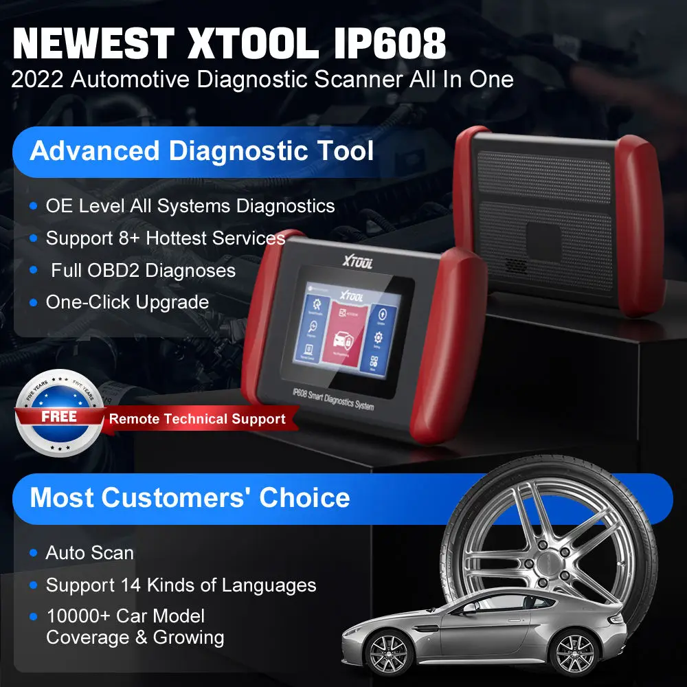 XTOOL InPlus IP608 OBD2 Car Autom Scan DPF Injector Oil EPB SAS Reset OBDII 10 Free Updatemotive Scanner Tool Full Systel