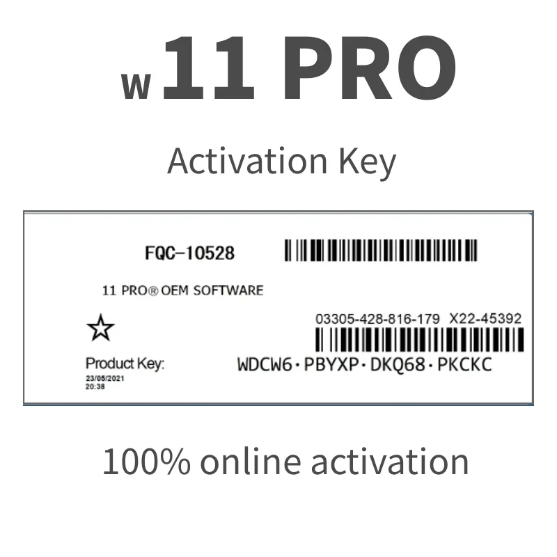 Genuine Win 11 Pro Oem License Key Online Activation Sliver Label For ...