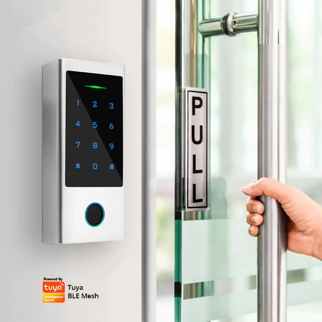 SAIJIA Office Time Attendance RFID Card Reader Biometric Waterproof Fingerprint Access Control With Tuya App