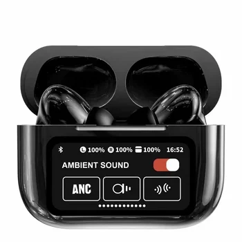 Hot Sale Smart In-Ear Earbuds with ENC Function Wireless LCD Full Color Touch Screen Stereo Sound Sport Headphone