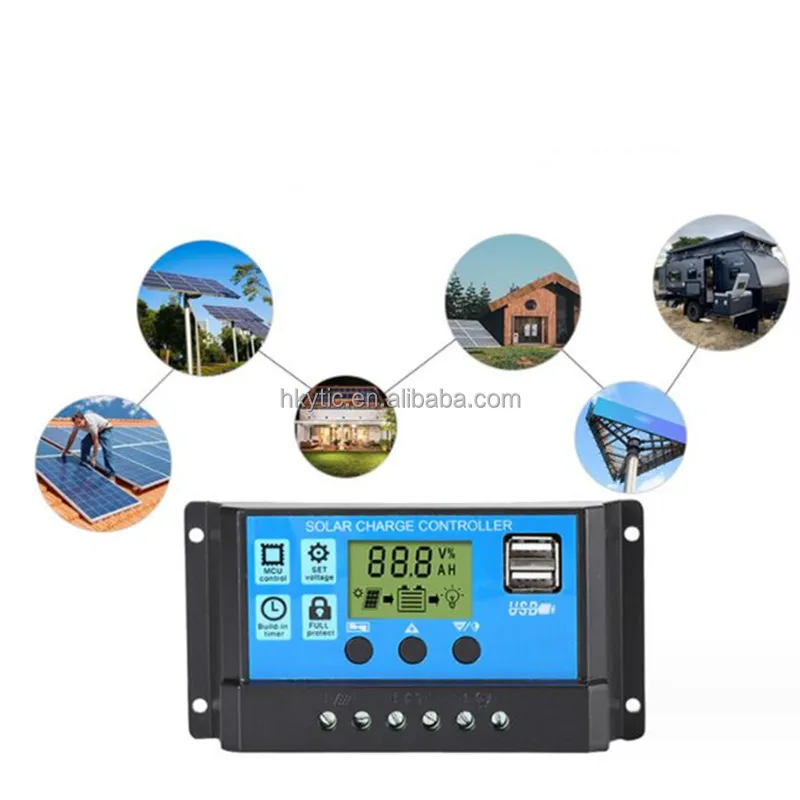 Mppt Solar Charge Controller 12v/24v 30a 20a 10a Solar Regulator Pwm ...