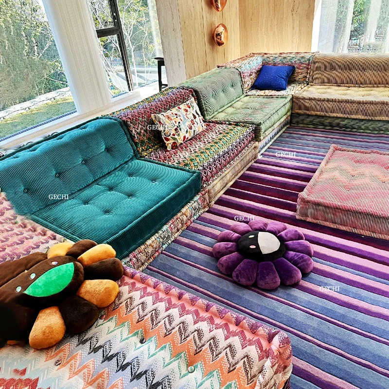 Living Room Mahjong Outdoor Sofa Living Room Furniture Floor Sofas