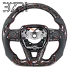 Red forged carbon fiber+perforated leather