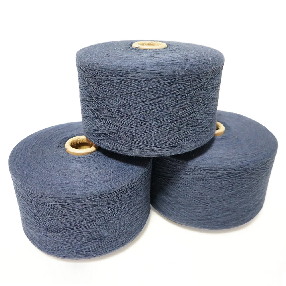 hot selling bulk  customized count navy polyester cotton yarn knitting blended yarn
