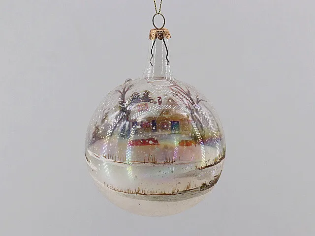 Christmas Decoration Ornament Glass Ornaments Ball With House Or Tree ...
