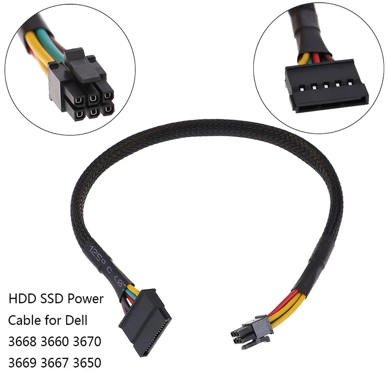 Source HDD SSD Power Cable Dell Vostro 3668 3667 3650 SATA Hard Disk Power Supply SATA to 6Pin Interface Adapter Converter Cable on